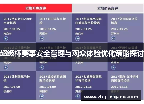 超级杯赛事安全管理与观众体验优化策略探讨